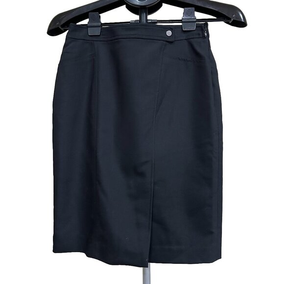 Ann Taylor Pencil Skirt with Front Slit in Black, Size 2 - Picture 1 of 6